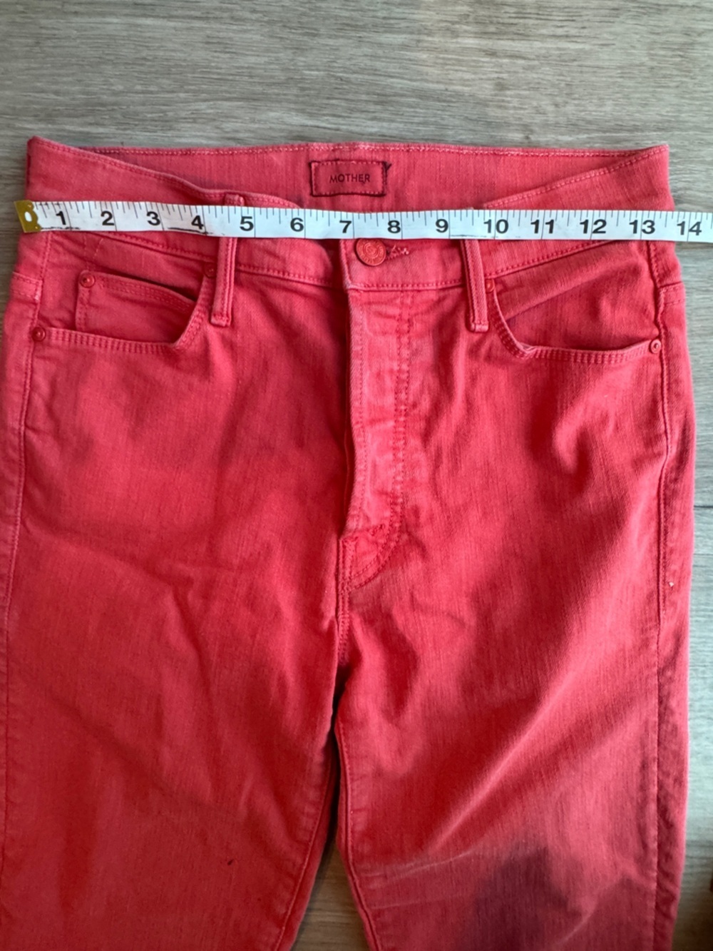 Mother Womens Sz 26 Tomato Red The Stunner Ankle Fray Hem Denim Jeans - Picture 5 of 15